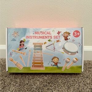 NEW UNOPENED Kids Montessori Wooden Musical Instruments Set - Neutral Multicolor
